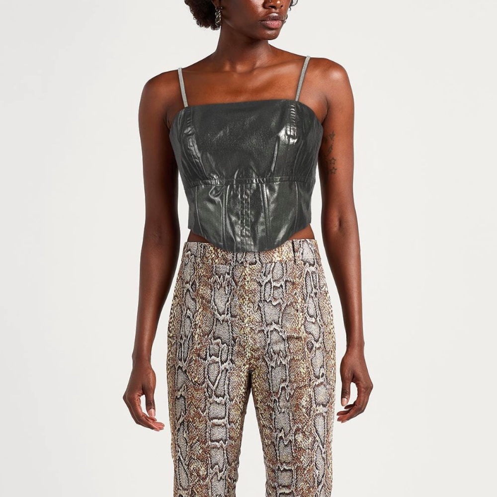 Peserico gunmetal grey Crop Top